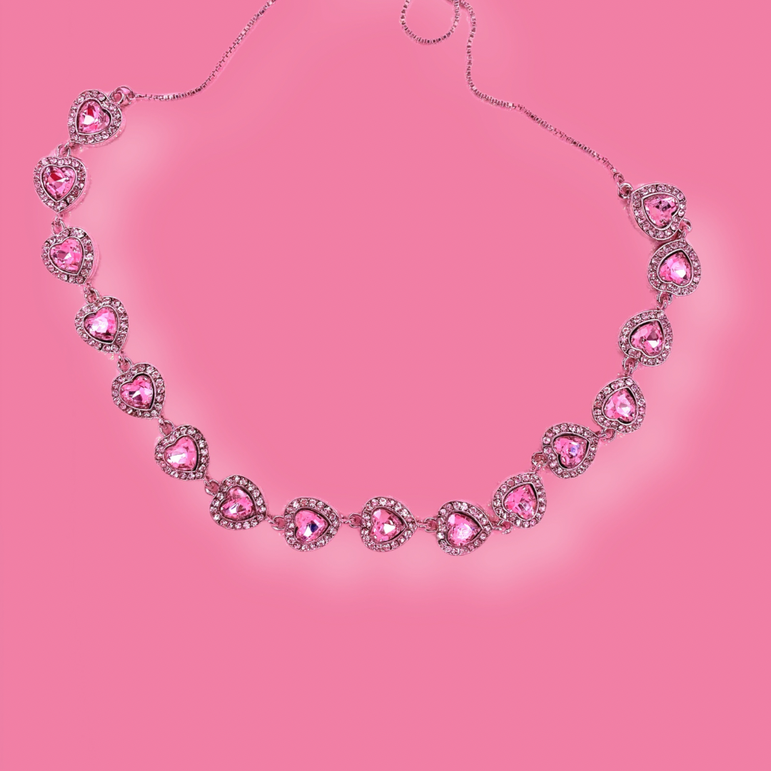 Iced Crystal Pink Necklace